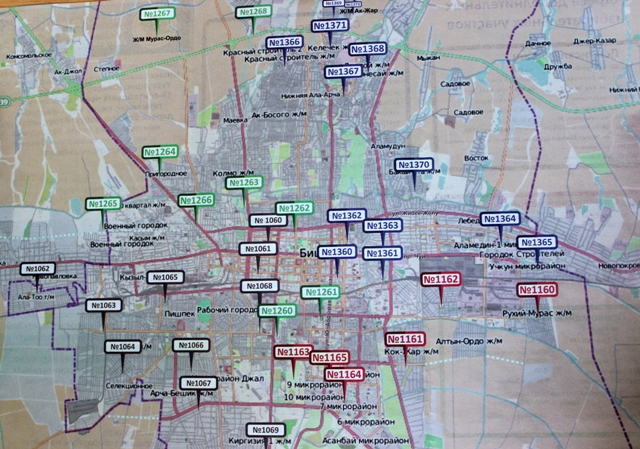Информагентство К-News представляет карту дополнительных УИК по Бишкеку

