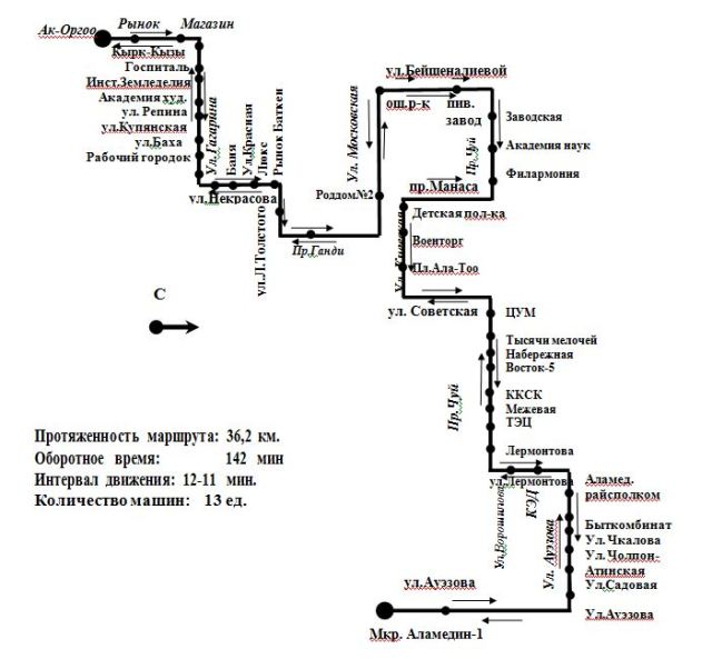 Маршрут 12 на карте