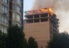 В центре Бишкека горит строящееся здание