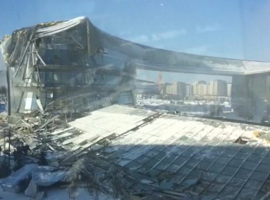 В Астане обрушилась конструкция здания для международной выставки ЭКСПО-2017