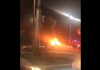 На юго-востоке Бишкека сгорел автомобиль (видео)