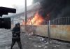 Пожар на Ошском рынке: два человека отравились угарным газом (фото, видео)