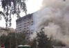 Пожар в кафе «Зимняя бухта» в Бишкеке потушен