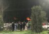Пожар на рынке «Мадина» до сих пор не потушен