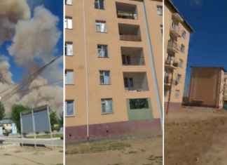 Склад взорвался на территории воинской части в казахском городе Арысь. Жители массово покидают дома