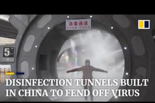 Китайский туннель для обеззараживания (видео)