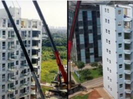 В Китае десятиэтажку собрали за 28 часов. На видео запечатлен весь процесс