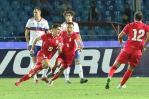 Сборная Кыргызстана по футболу проиграла команде России в товарищеском матче