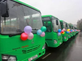 В Ош доставили 50 новых автобусов из Узбекистана