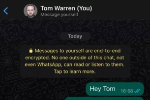 В WhatsApp появилась новая функция «Сообщить себе»