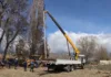 В Чолпон-Атинском РЭС деревянные опоры заменяют железобетонными