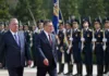 В Душанбе состоялась церемония официальной встречи Садыра Жапарова с Эмомали Рахмоном