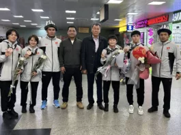 Юные борцы Кыргызстана вернулись с III Азиатских юношеских игр