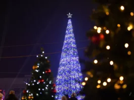 В Бишкеке зажгли главную новогоднюю елку страны