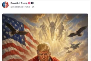 Трамп раскритиковал папу римского после его призыва к миру. Президент США выложил нейрослоп себя в образе святого исцелителя