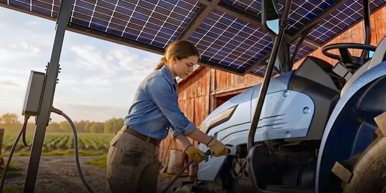 Solar-powered electric tractor unveiled, offering fuel-free farming