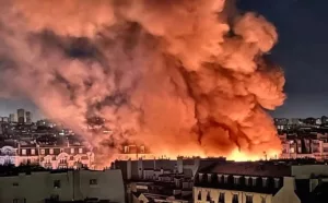 пожар уничтожил старейший крытый рынок Парижа